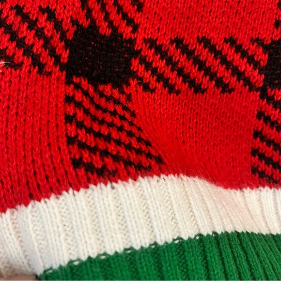 NWOT George Red and green plaid Christmas sweater - Picture 4 of 4